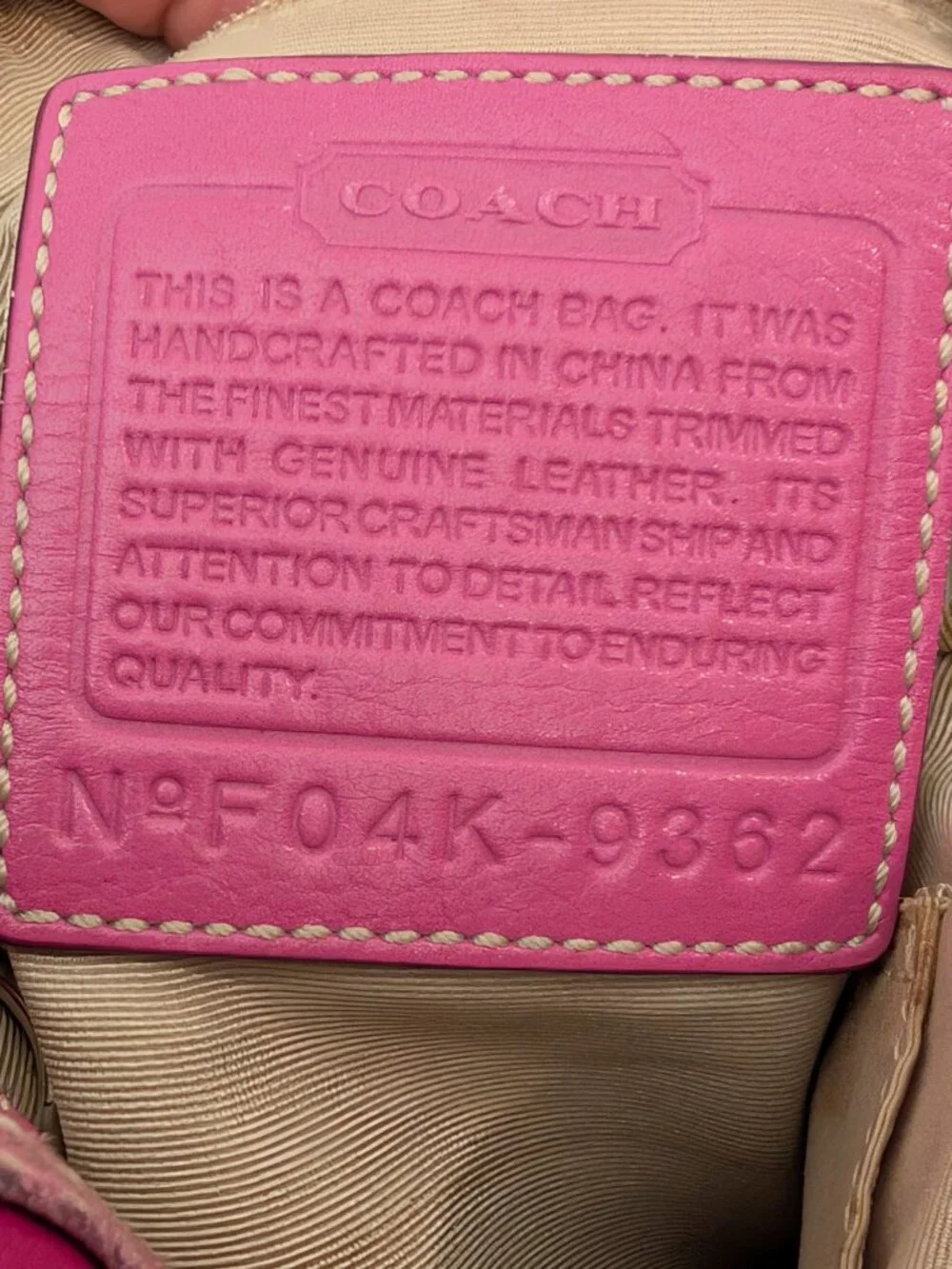 Coach Signature 9362 Pink Shoulder Bag Purse Vintage Y2K